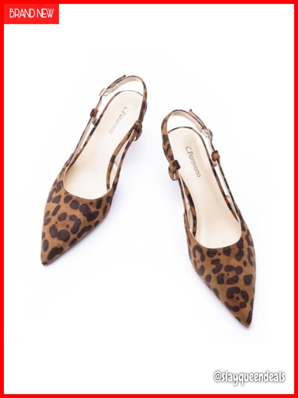 Kitten Heel Slingback Sandal Pointed Toe Faux Suede Pump